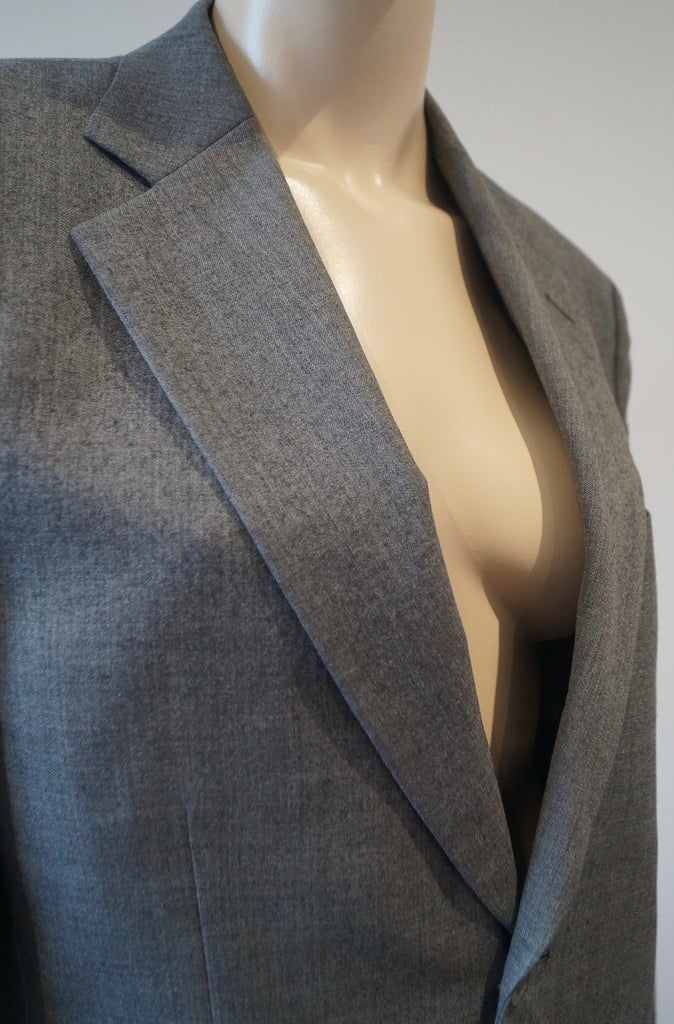 FRENCH EYE Menswear Grey 100% Super Wool 150s Formal Business Blazer Jacket 38