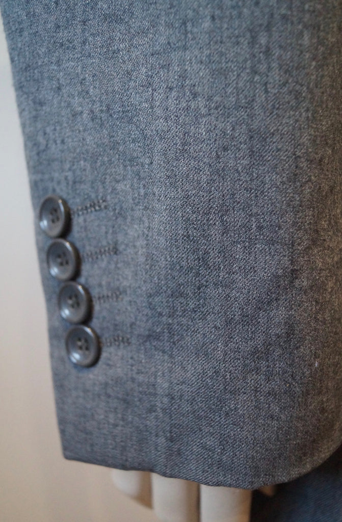 FRENCH EYE Menswear Grey 100% Super Wool 150s Formal Business Blazer Jacket 38
