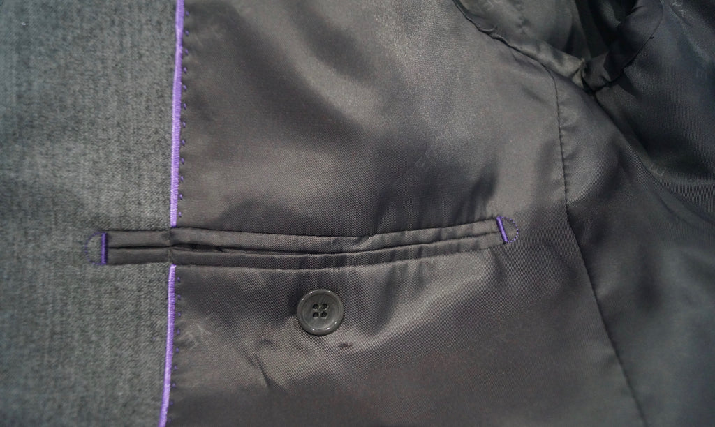 FRENCH EYE Menswear Grey 100% Super Wool 150s Formal Business Blazer Jacket 38