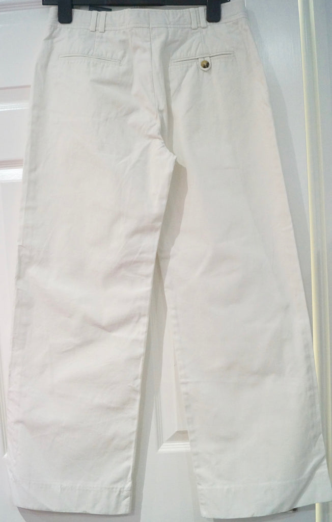 BURBERRY LONDON White 100% Cotton Denim Wide Leg Jeans Trousers Pants UK10 US8