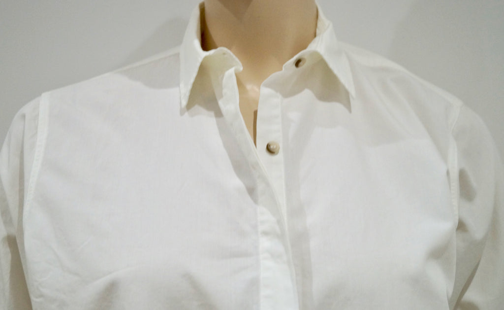 MIH JEANS White Cotton Collared Adjustable Sleeve Length Blouse Shirt Top XS