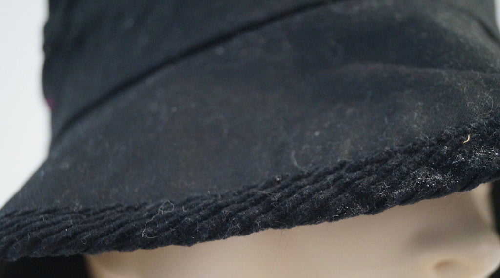 BRONTE AMSTERDAM Black 100% Cotton Pleated Lined Casual Bucket Hat Sz:57 / M