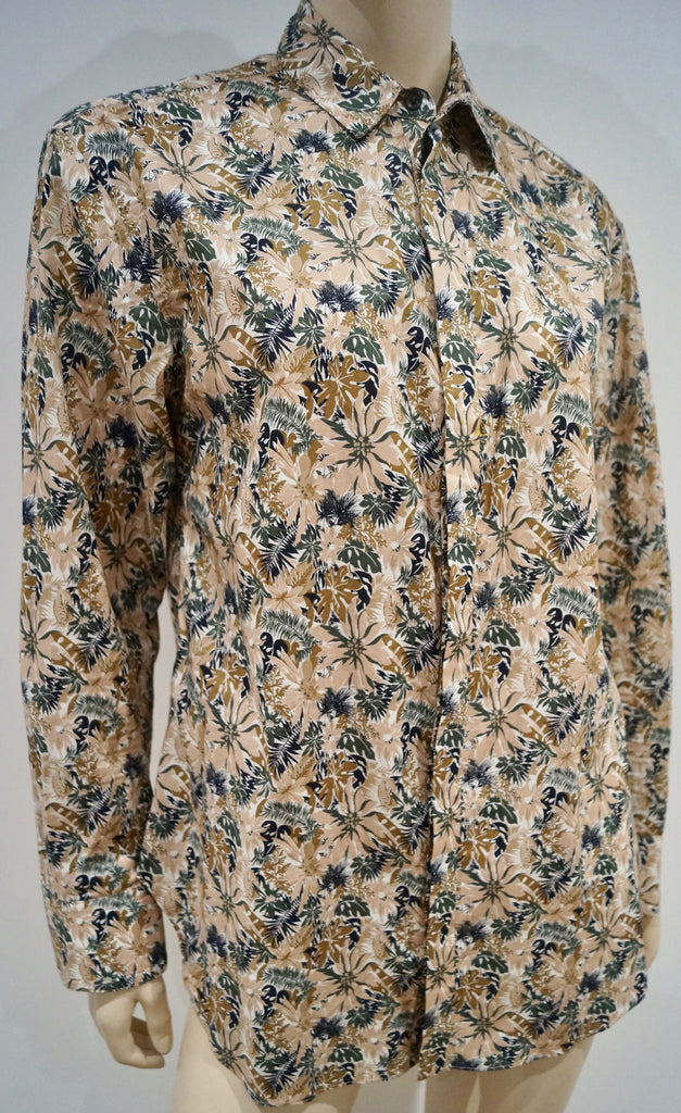 RAG & BONE Beige & Multi-Colour 100% Cotton Floral Print Blouse Shirt Top Sz:M