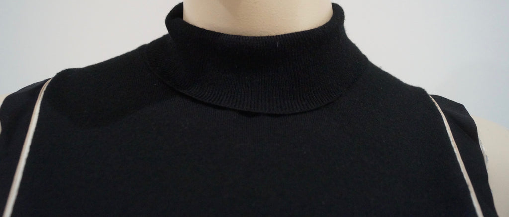 SCHUMACHER Black Virgin Wool Blend High Neckline Sleeveless Tunic Top Sz3; M