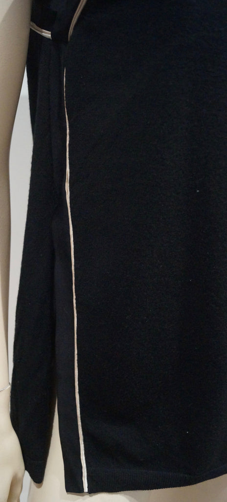 SCHUMACHER Black Virgin Wool Blend High Neckline Sleeveless Tunic Top Sz3; M
