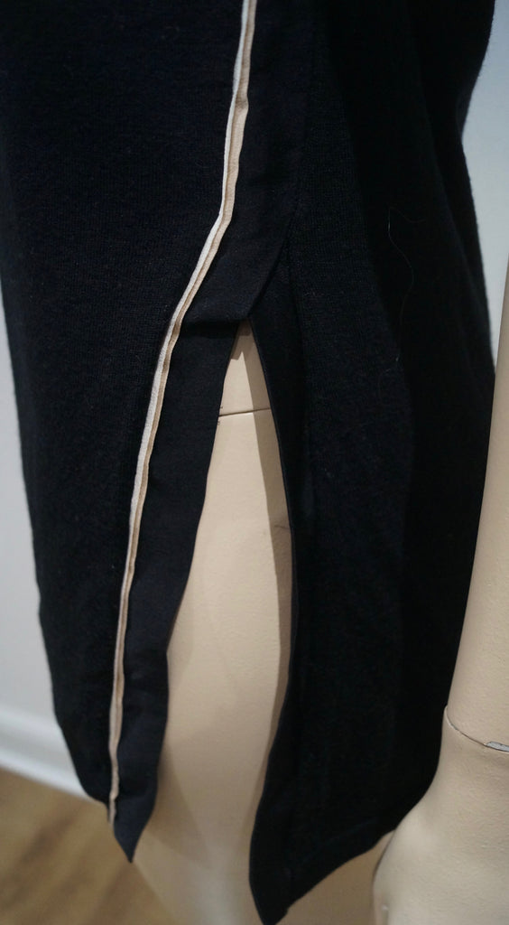 SCHUMACHER Black Virgin Wool Blend High Neckline Sleeveless Tunic Top Sz3; M