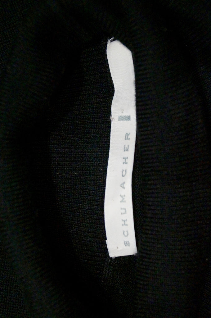 SCHUMACHER Black Virgin Wool Blend High Neckline Sleeveless Tunic Top Sz3; M