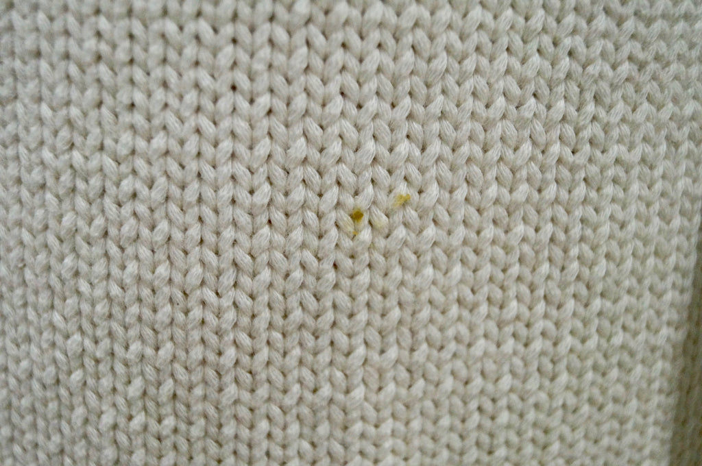 COACH NEW YORK Cream Cotton Blend Knit Flag Pattern Front Jumper Sweater Top S