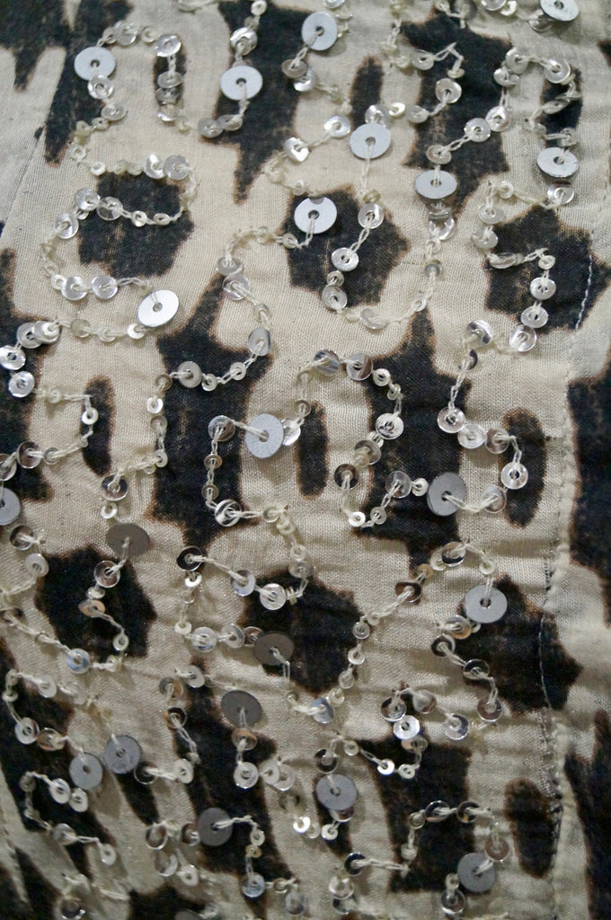 BOSS HUGO BOSS Cream & Brown Geometric Pattern Flare Sleeve Belted Dress UK6