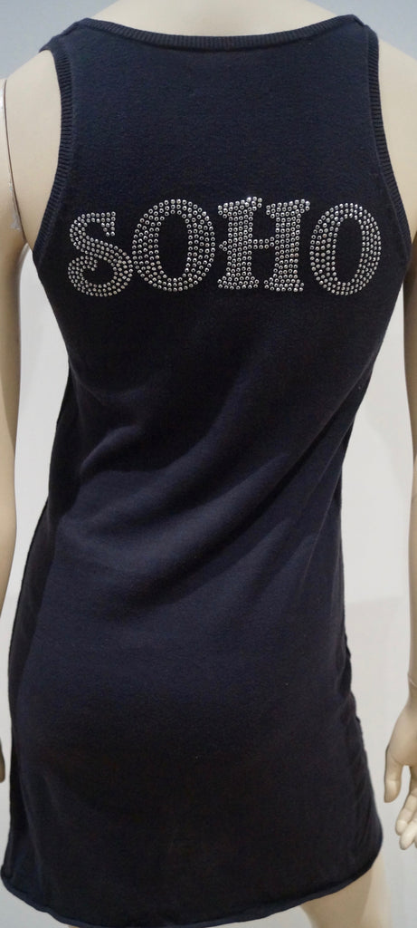 ZADIG & VOLTAIRE Black 100% Cotton SOHO Detail Rear Sleeveless Jumper Dress M