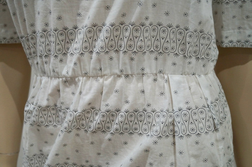 MARNI SUMMER EDITION 2012 White & Black Cotton Geometric Print Summer Dress 38