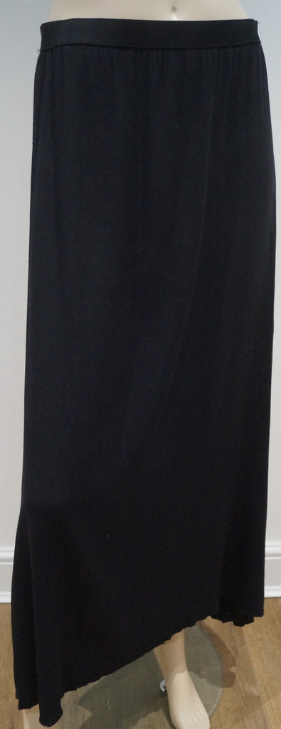 NICOLE FARHI Black Wool Jersey Blend Elasticated Waist Long Length Maxi Skirt 14