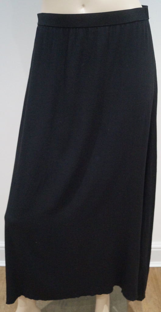 NICOLE FARHI Black Wool Jersey Blend Elasticated Waist Long Length Maxi Skirt 14