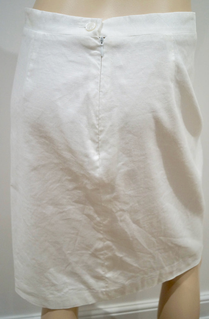 VERSACE JEANS COUTURE White & Lilac Panel Linen Blend Summer Pencil Skirt 32/46