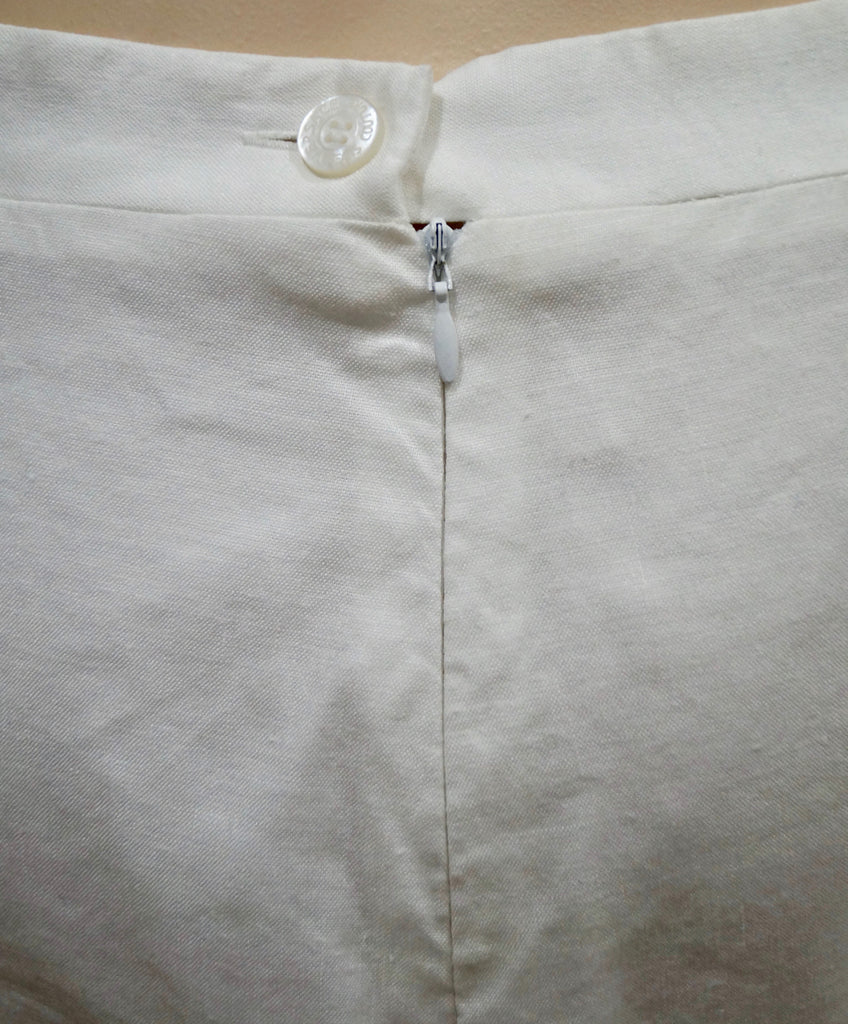 VERSACE JEANS COUTURE White & Lilac Panel Linen Blend Summer Pencil Skirt 32/46