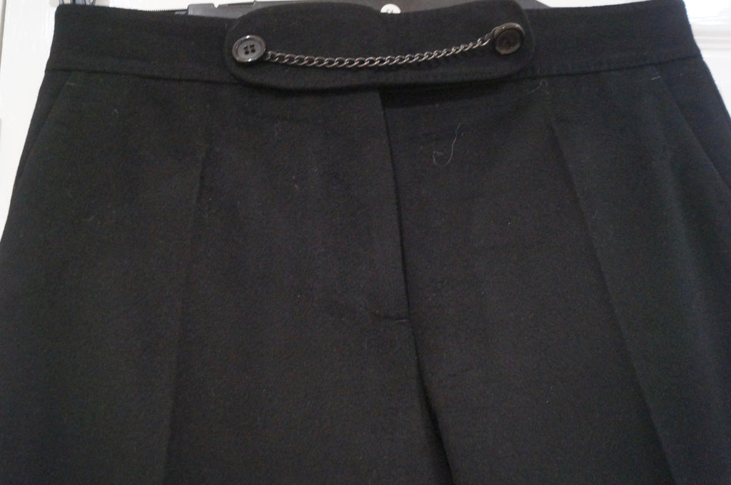 NICOLE FARHI Black Wool Cashmere Blend Straight Flare Leg Formal Trousers Pants