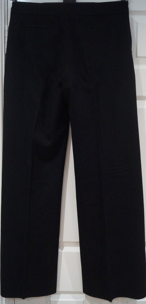 NICOLE FARHI Black Wool Cashmere Blend Straight Flare Leg Formal Trousers Pants
