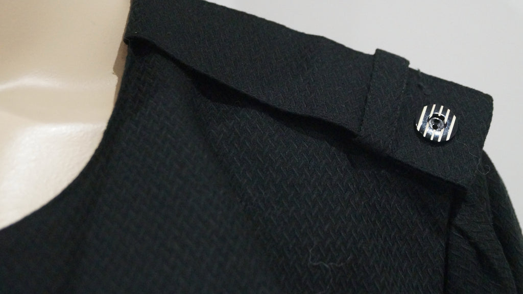 GIVENCHY EN PLUS Black 100% Cotton Open Front Short Sleeve Boxy Blazer Jacket 48