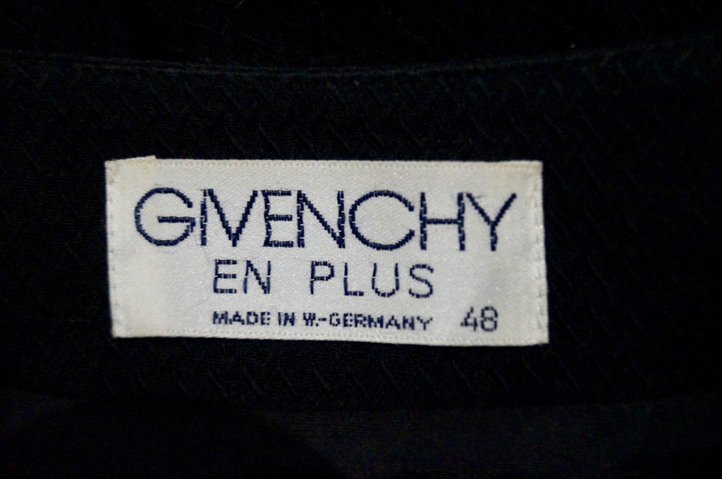 GIVENCHY EN PLUS Black 100% Cotton Open Front Short Sleeve Boxy Blazer Jacket 48