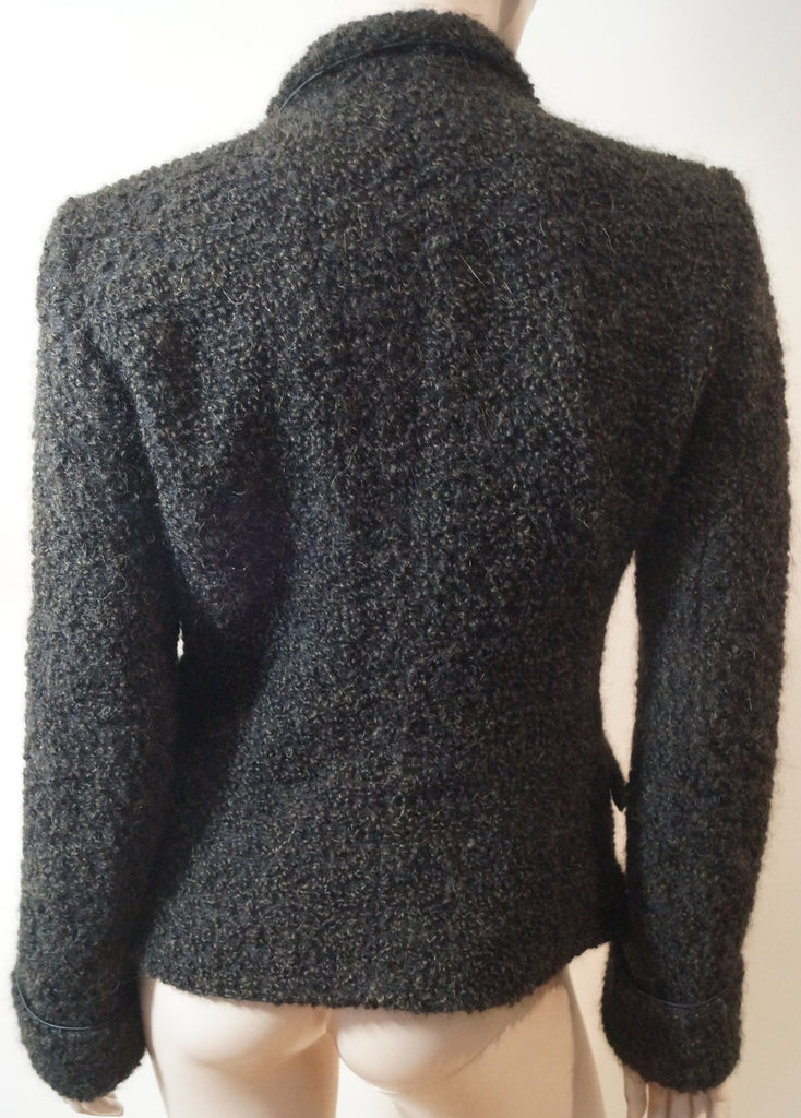 ARMANI COLLEZIONI Virgin Wool Mohair Blend Black Blazer Jacket Top Sz:42 UK10