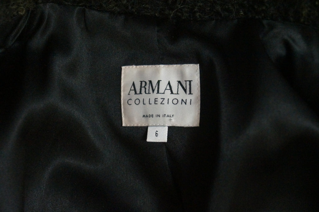 ARMANI COLLEZIONI Virgin Wool Mohair Blend Black Blazer Jacket Top Sz:42 UK10