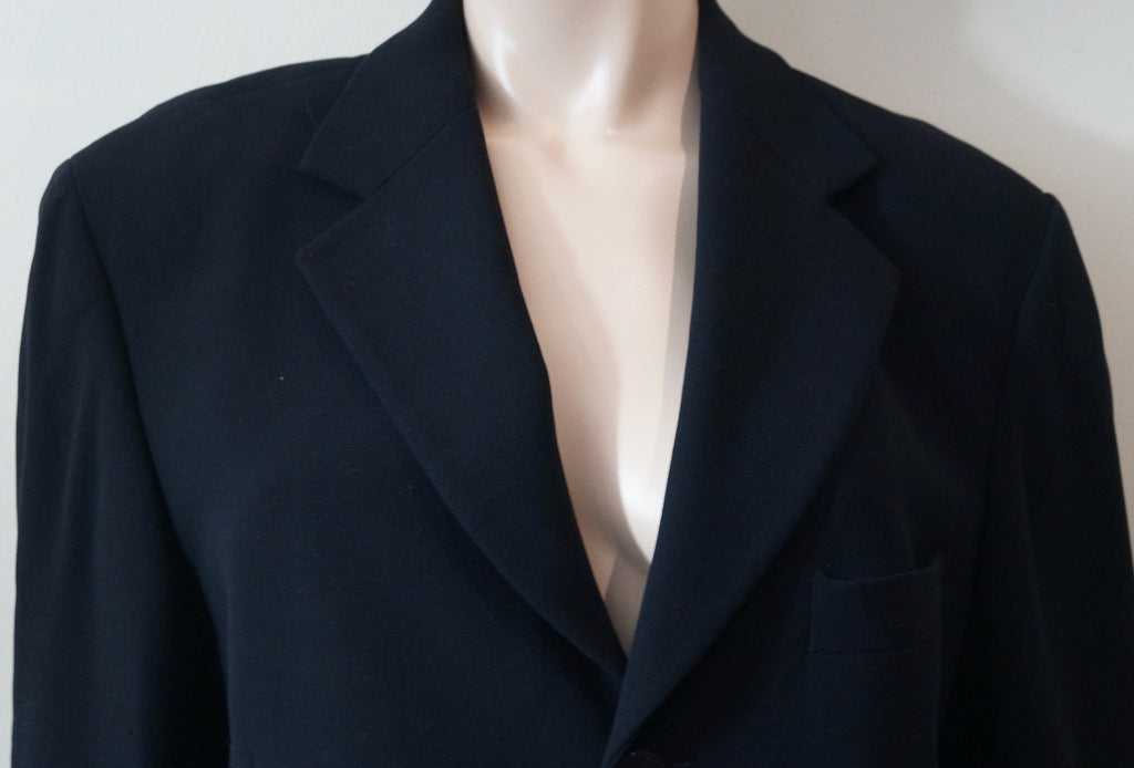 DKNY Menswear Black Wool Blend Italian Yarn Single Breast Blazer Jacket 38R