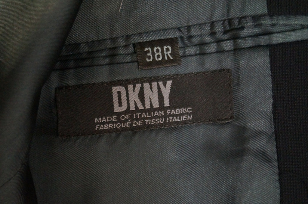 DKNY Menswear Black Wool Blend Italian Yarn Single Breast Blazer Jacket 38R