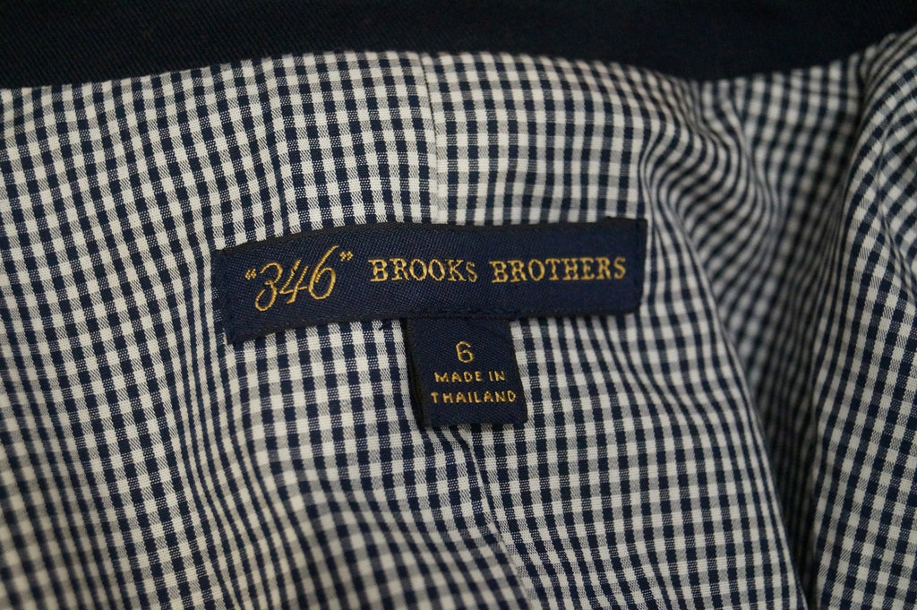BROOKS BROTHERS 346 Womens Midnight Navy Blue Cotton Stretch Blazer Jacket UK12