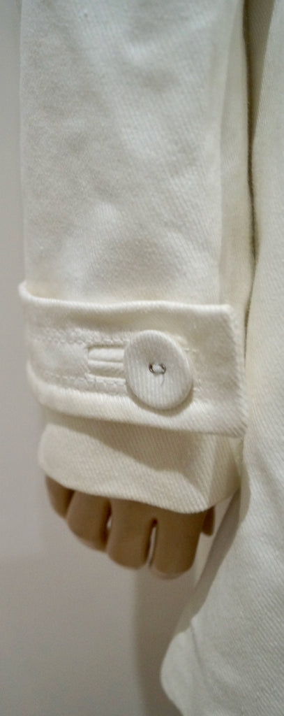 FARHI BY NICOLE FARHI Winter White Cotton & Linen Double Breasted Jacket UK10