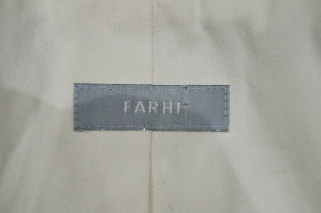 FARHI BY NICOLE FARHI Winter White Cotton & Linen Double Breasted Jacket UK10