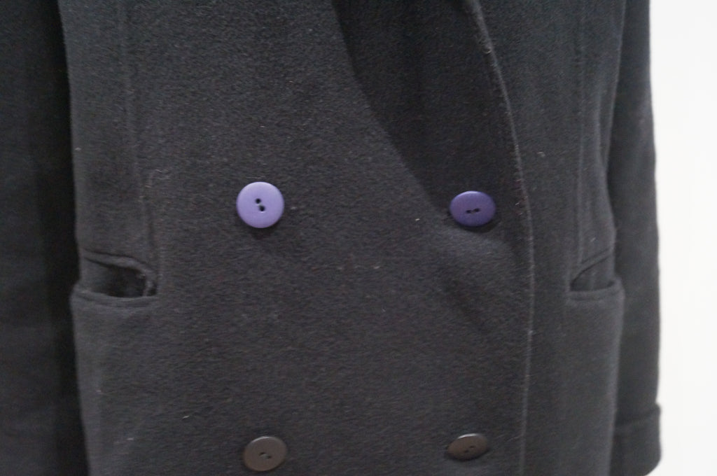 DKNY DONNA KARAN NEW YORK Black Wool Angora Rabbit Collared Overcoat Coat 12