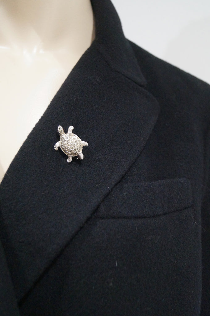 DKNY DONNA KARAN NEW YORK Black Wool Angora Rabbit Collared Overcoat Coat 12