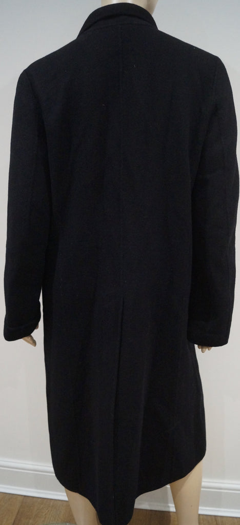 DKNY DONNA KARAN NEW YORK Black Wool Angora Rabbit Collared Overcoat Coat 12