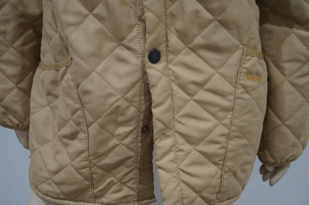 BARBOUR Menswear Beige Cord Collar Popper Fastened Outdoor Quilted Jacket M/L