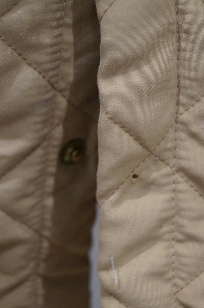 BARBOUR Menswear Beige Cord Collar Popper Fastened Outdoor Quilted Jacket M/L