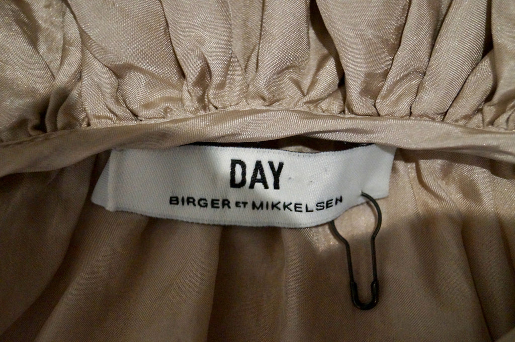 DAY BIRGER ET MIKKELSEN Women's Beige Sheen 100% Silk Sleeveless Dress DK34 UK8