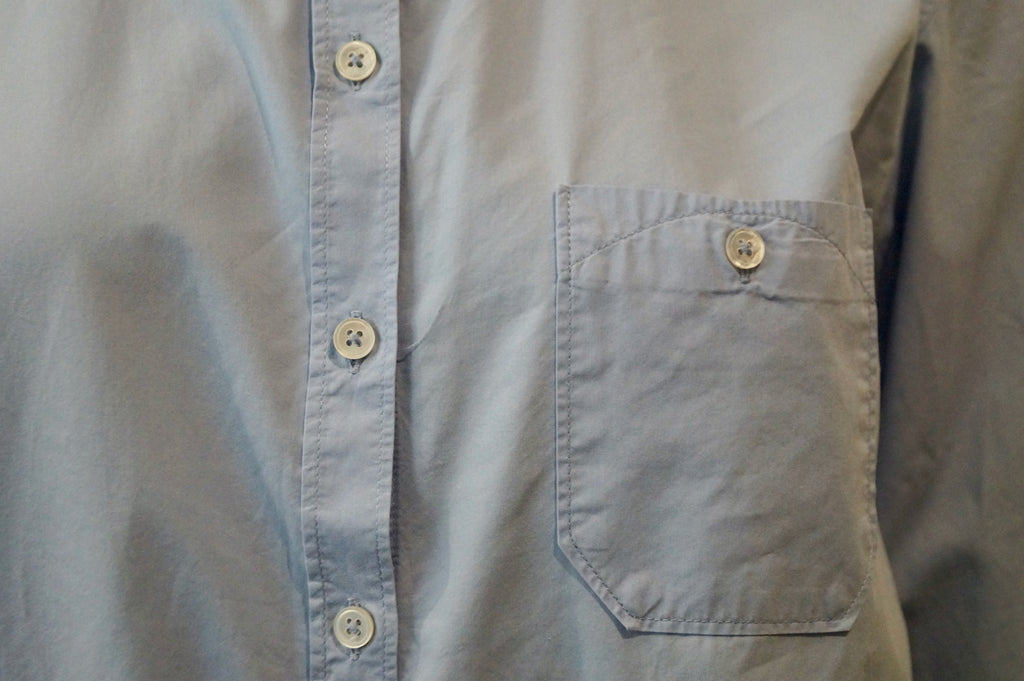 PAUL BY PAUL SMITH Pale Blue 100% Cotton Collarless Long Length Shirt 42 UK10