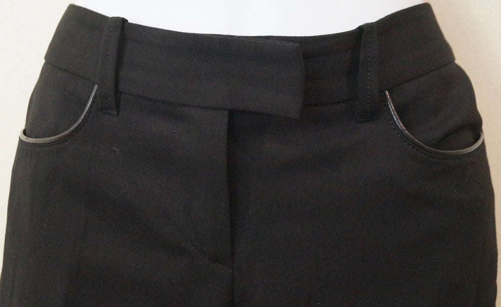 BARBARA BUI Women's Black Wool Stretch Formal Trousers Pants FR38 UK10