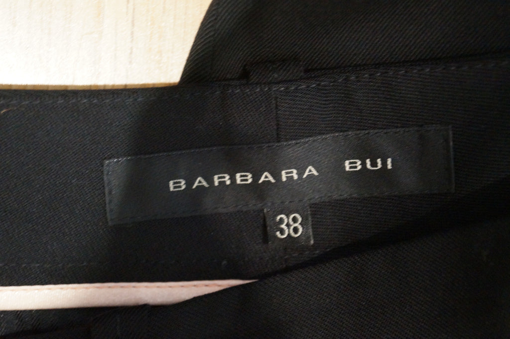BARBARA BUI Women's Black Wool Stretch Formal Trousers Pants FR38 UK10