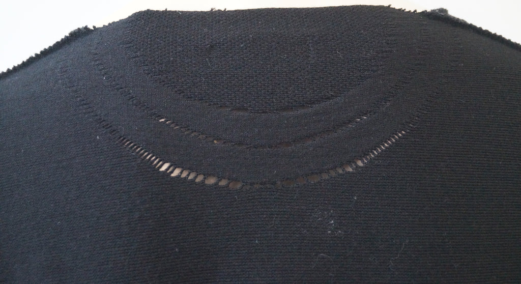 ISSEY MIYAKE MEN Menswear Black Wool Blend V Neck Jumper Sweater Top Sz JP3; M