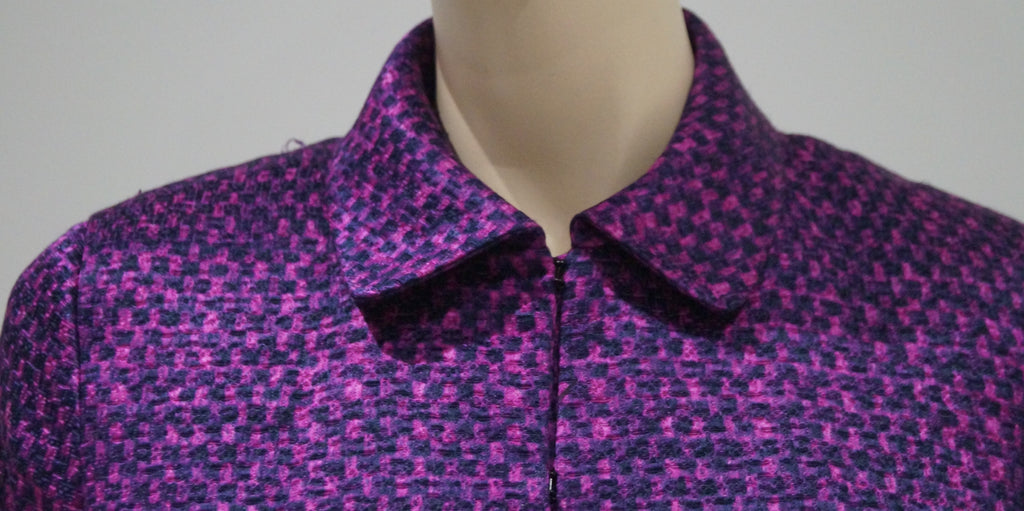 CAROLINA HERRERA Pink & Black Checked Cotton Silk Blend Jacket & Skirt Suit 8; UK12