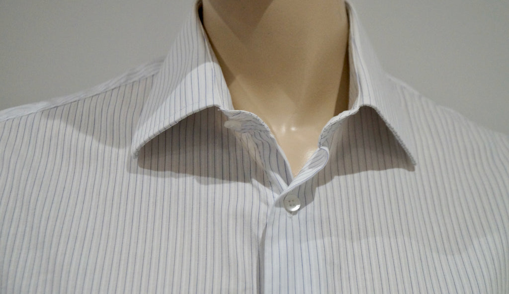 JUST CAVALLI Menswear Blue & White 100% Cotton Pinstripe Formal Shirt 40