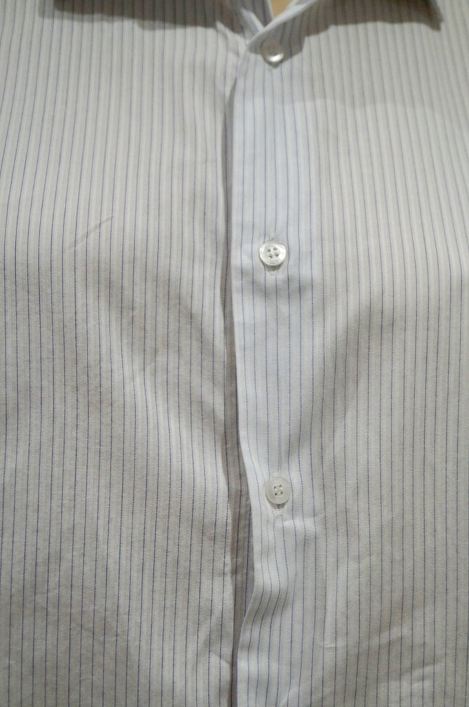 JUST CAVALLI Menswear Blue & White 100% Cotton Pinstripe Formal Shirt 40