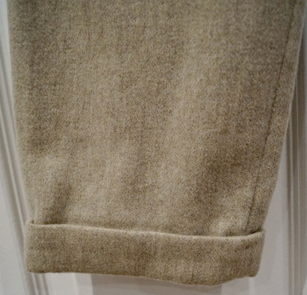 PAULE KA Beige Pure Wool Blend Capri Crop Lined Winter Trousers Pants 38 UK10