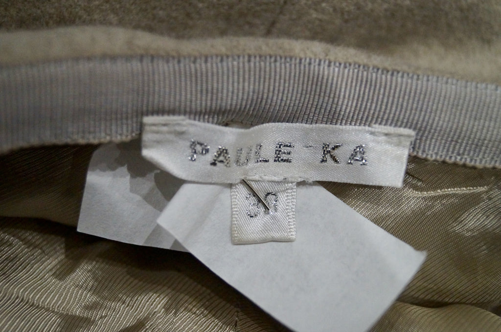 PAULE KA Beige Pure Wool Blend Capri Crop Lined Winter Trousers Pants 38 UK10