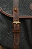 MULBERRY Black Pebbled Grain Brown Leather Trim Outer Pocket Small Shoulder Bag