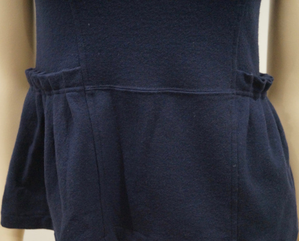 MARC BY MARC JACOBS Navy Blue 100% Wool Black Pinafore Collar Sleeveless Top S