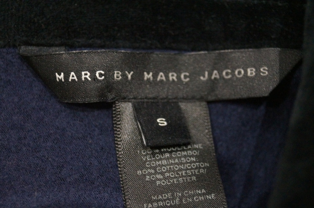 MARC BY MARC JACOBS Navy Blue 100% Wool Black Pinafore Collar Sleeveless Top S