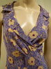 ASPESI Silk Lilac Purple & Cream Floral Print V Neck Sleeveless Dress 42 UK10