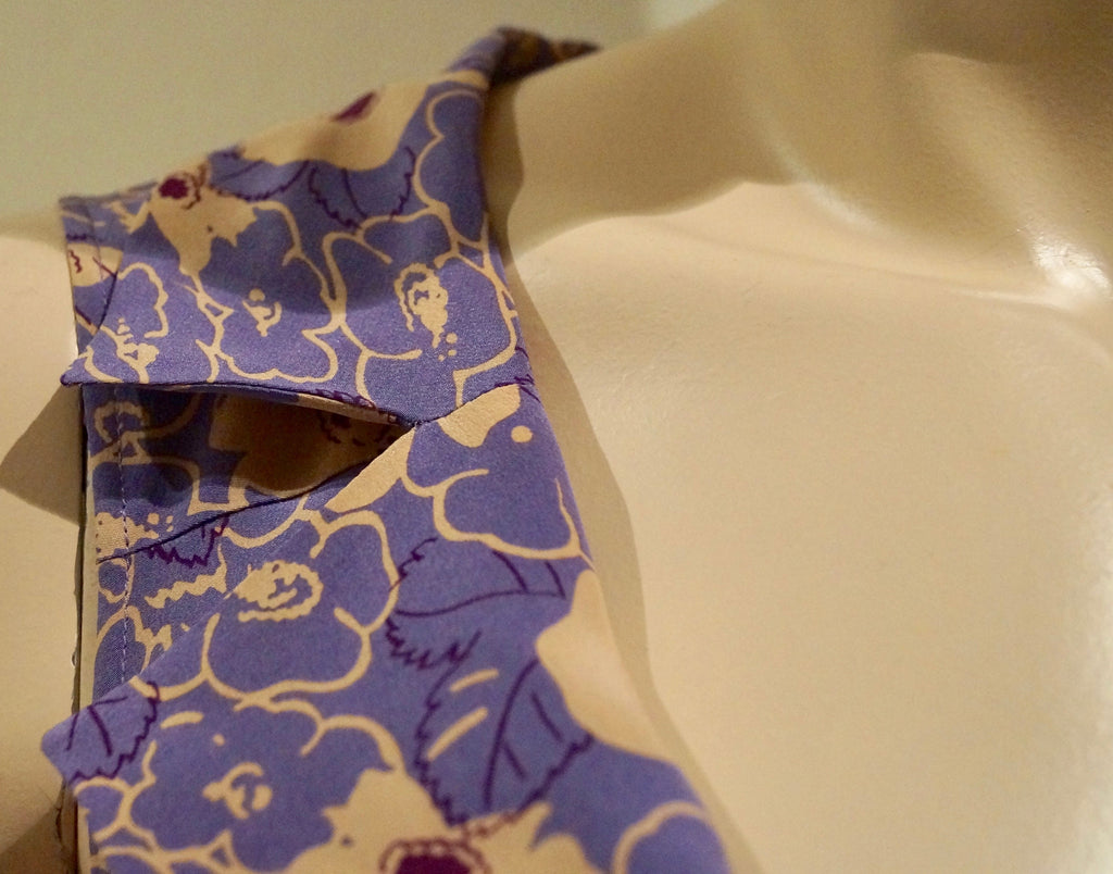 ASPESI Silk Lilac Purple & Cream Floral Print V Neck Sleeveless Dress 42 UK10